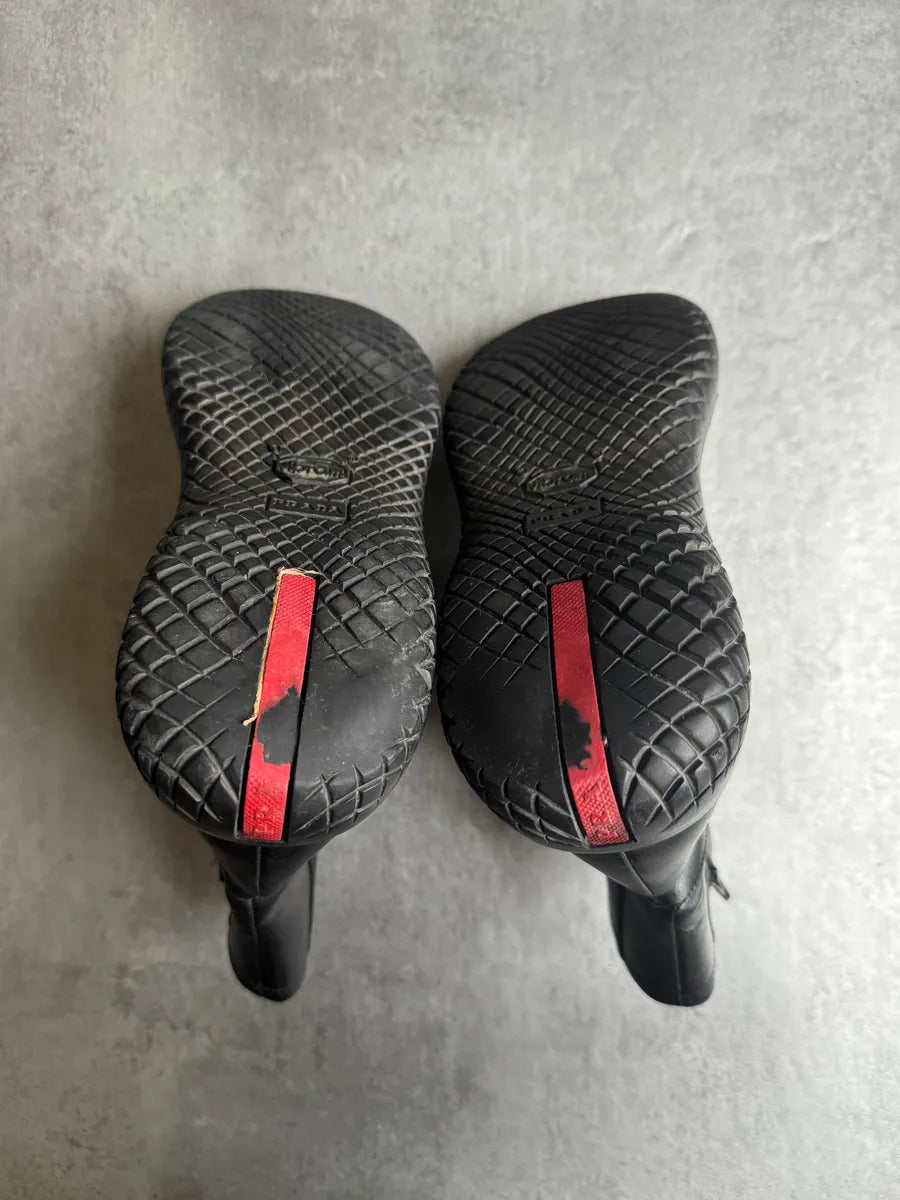 FW1999 Prada Ankle Vibram Black Leather Boots PJbujqT 7