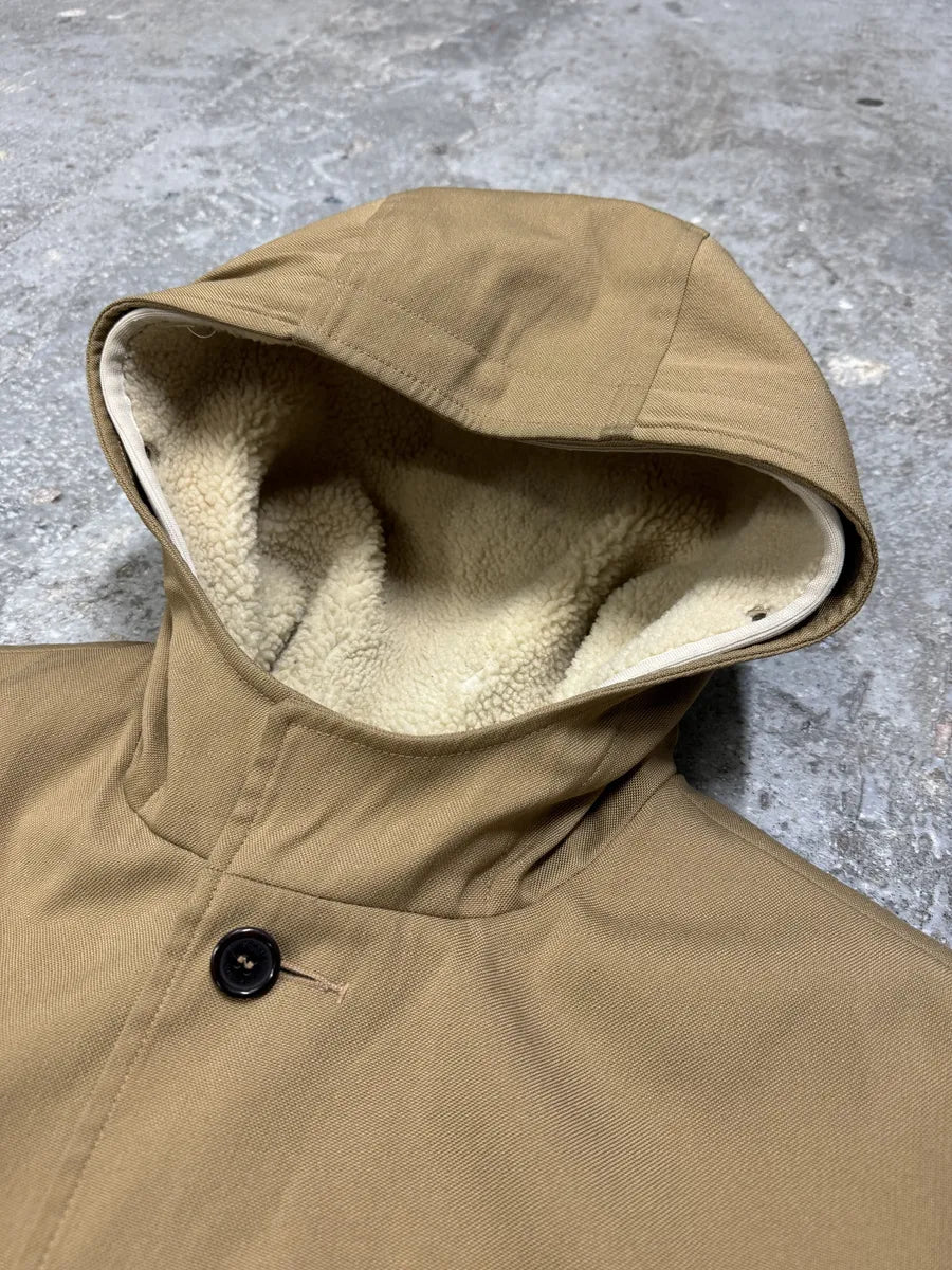 FW1999 Prada Beige Buttoned Hooded 2 in 1 Coat jwxBzzL 10