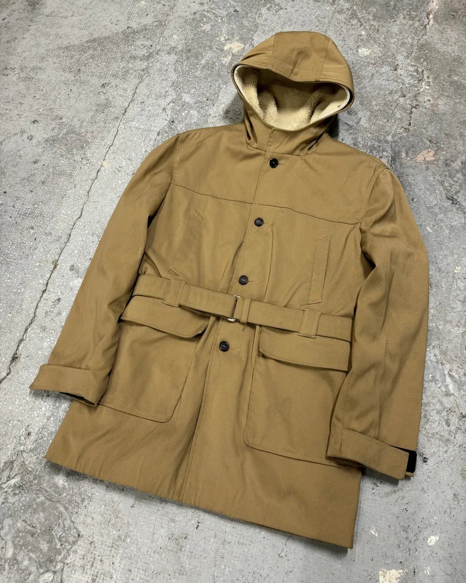 FW1999 Prada Beige Buttoned Hooded 2 in 1 Coat jwxBzzL 5