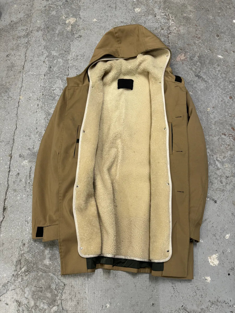 FW1999 Prada Beige Buttoned Hooded 2 in 1 Coat jwxBzzL 6