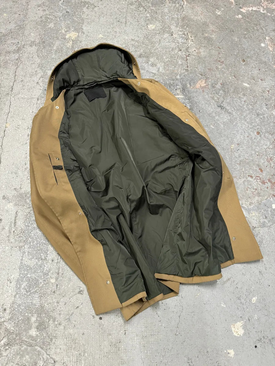 FW1999 Prada Beige Buttoned Hooded 2 in 1 Coat jwxBzzL 7