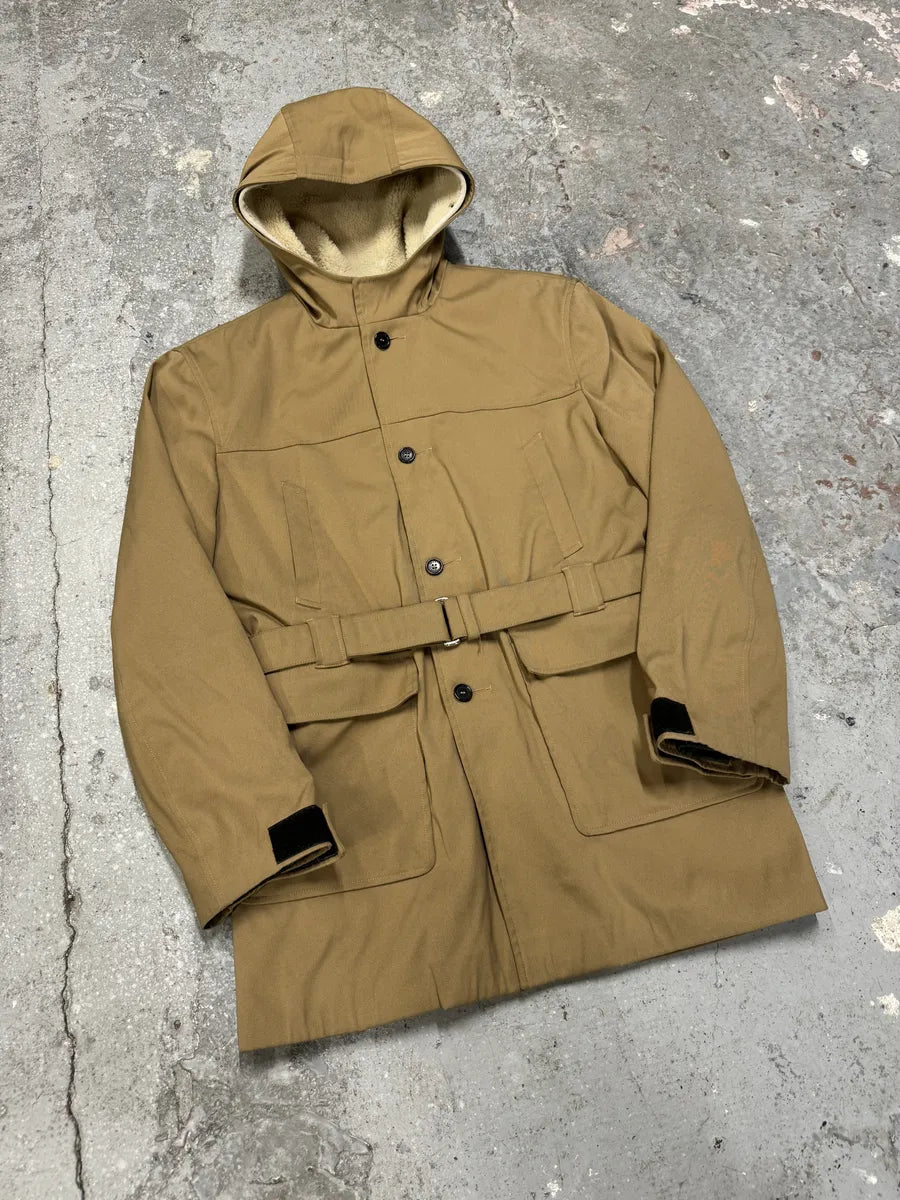 FW1999 Prada Beige Buttoned Hooded 2 in 1 Coat jwxBzzL 8