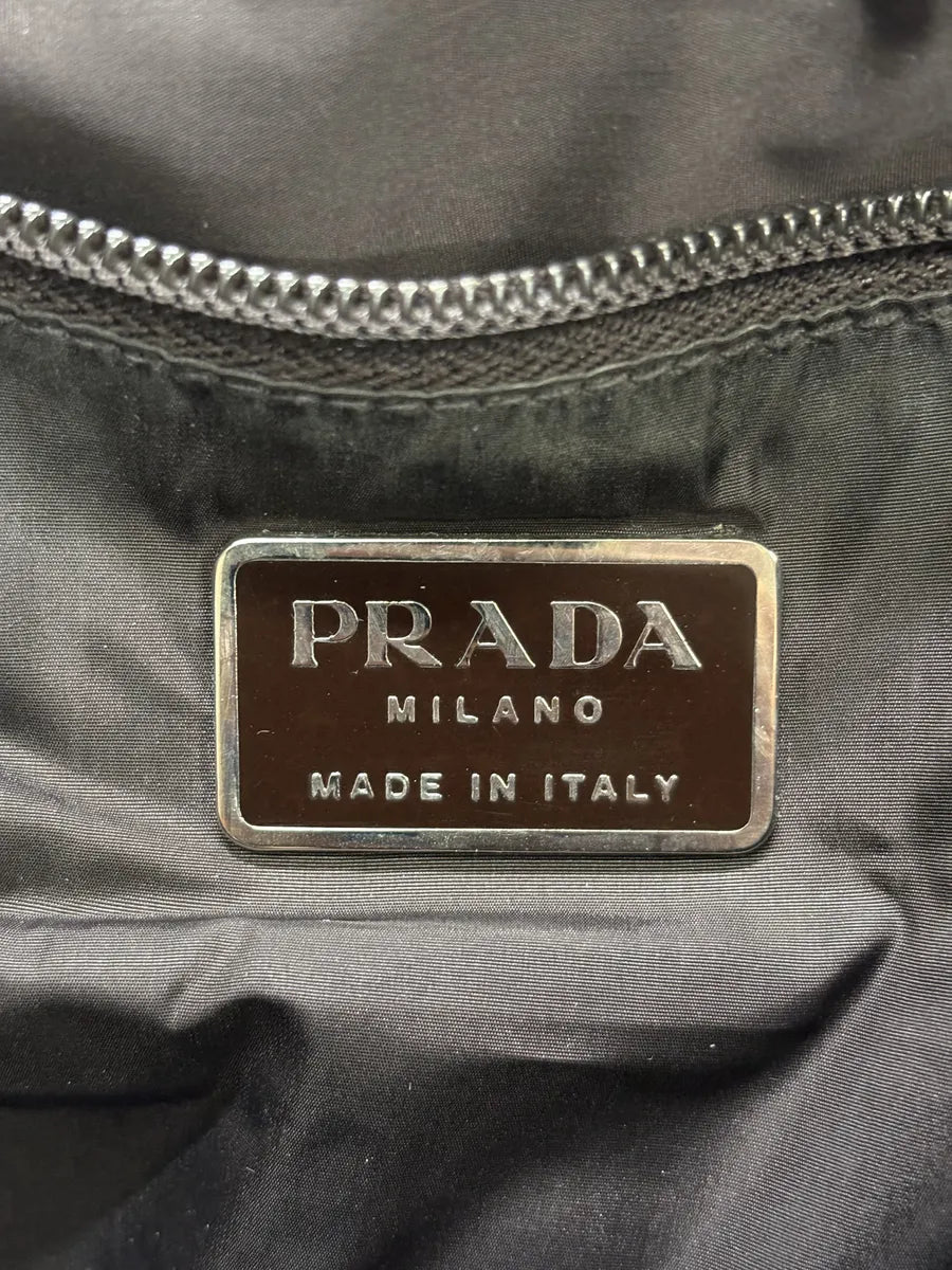 FW1999 Prada Beige Canvas & Brown Leather Fur Shoulder Bag pVHVLgj 9