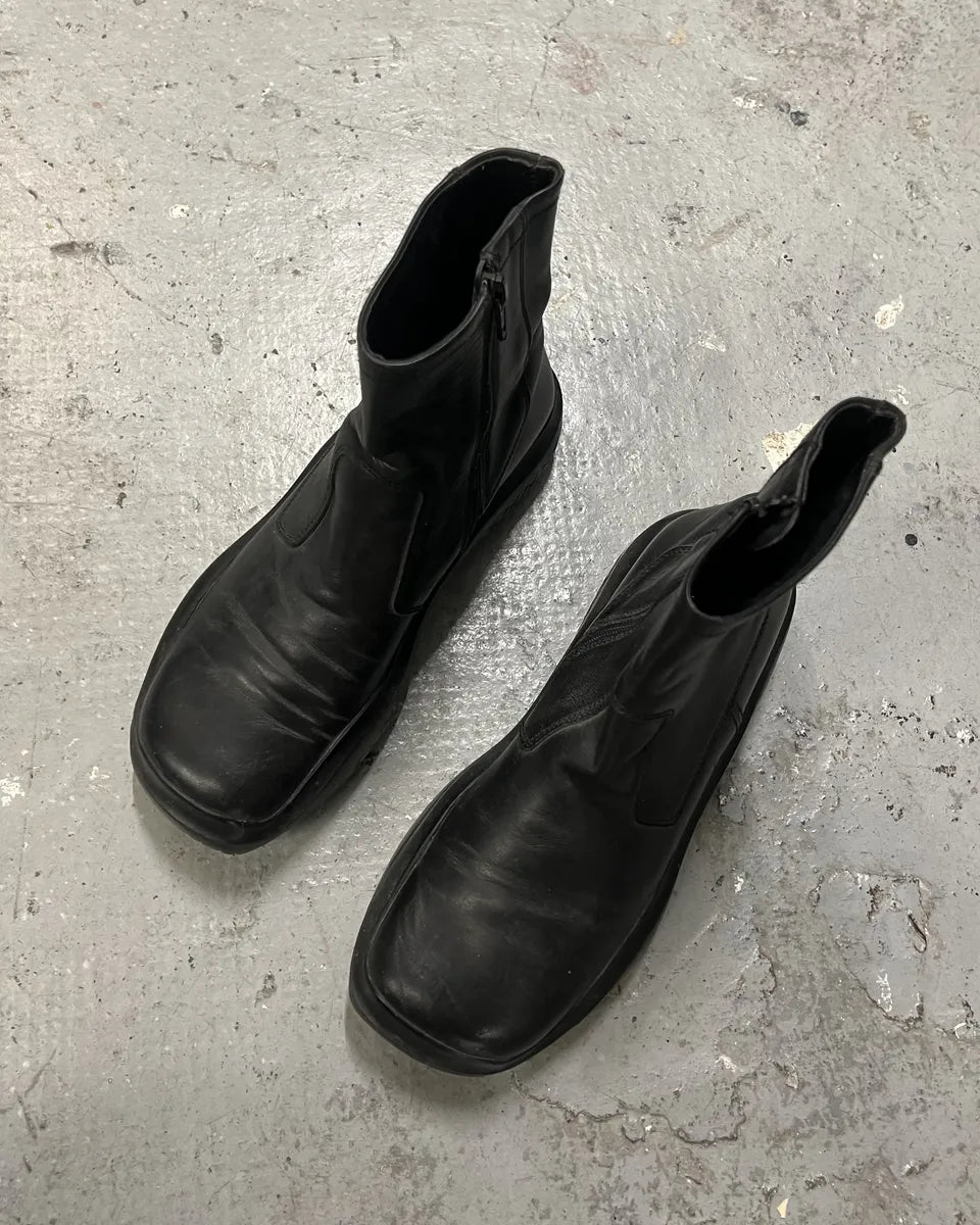 FW1999 Prada Black Ankle Vibram Leather Boots (37eu/us5) 4