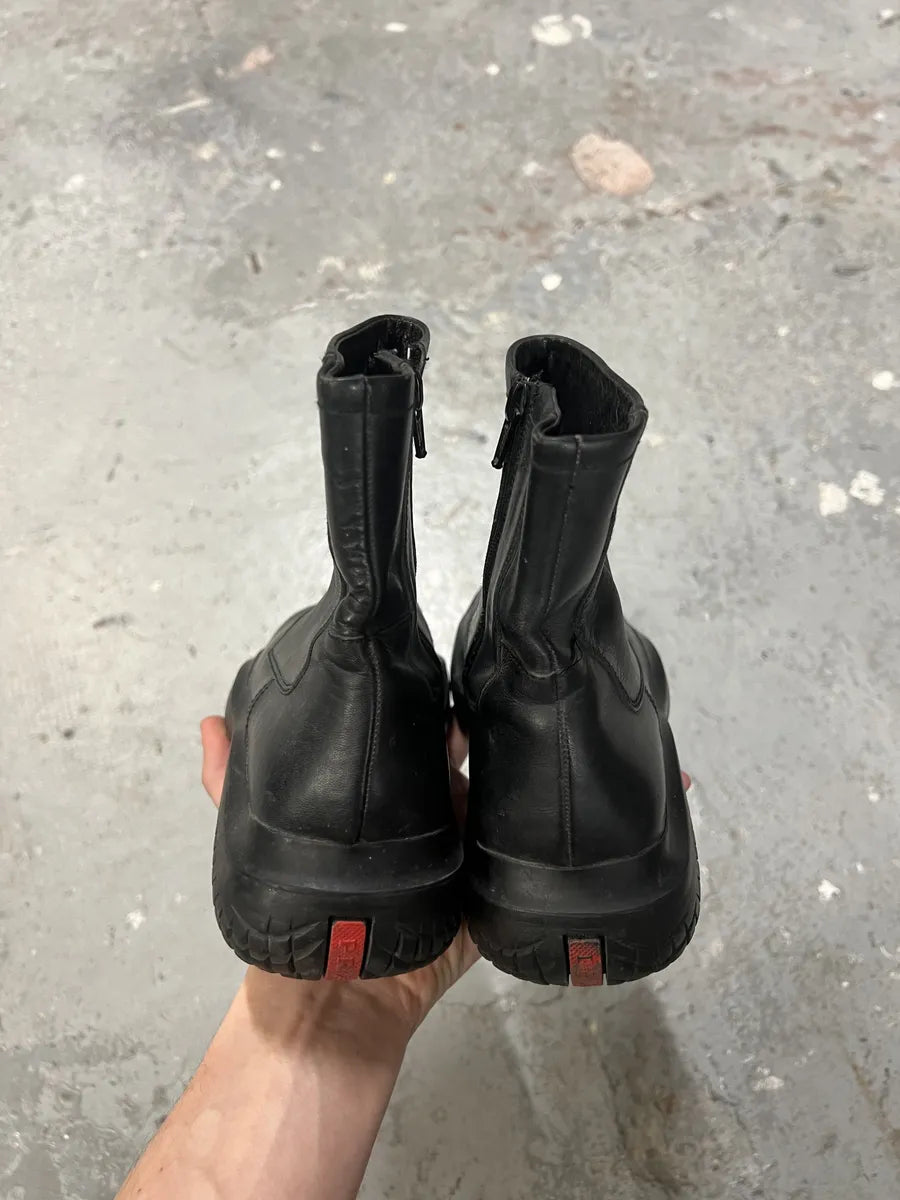 FW1999 Prada Black Ankle Vibram Leather Boots (37eu/us5) 5