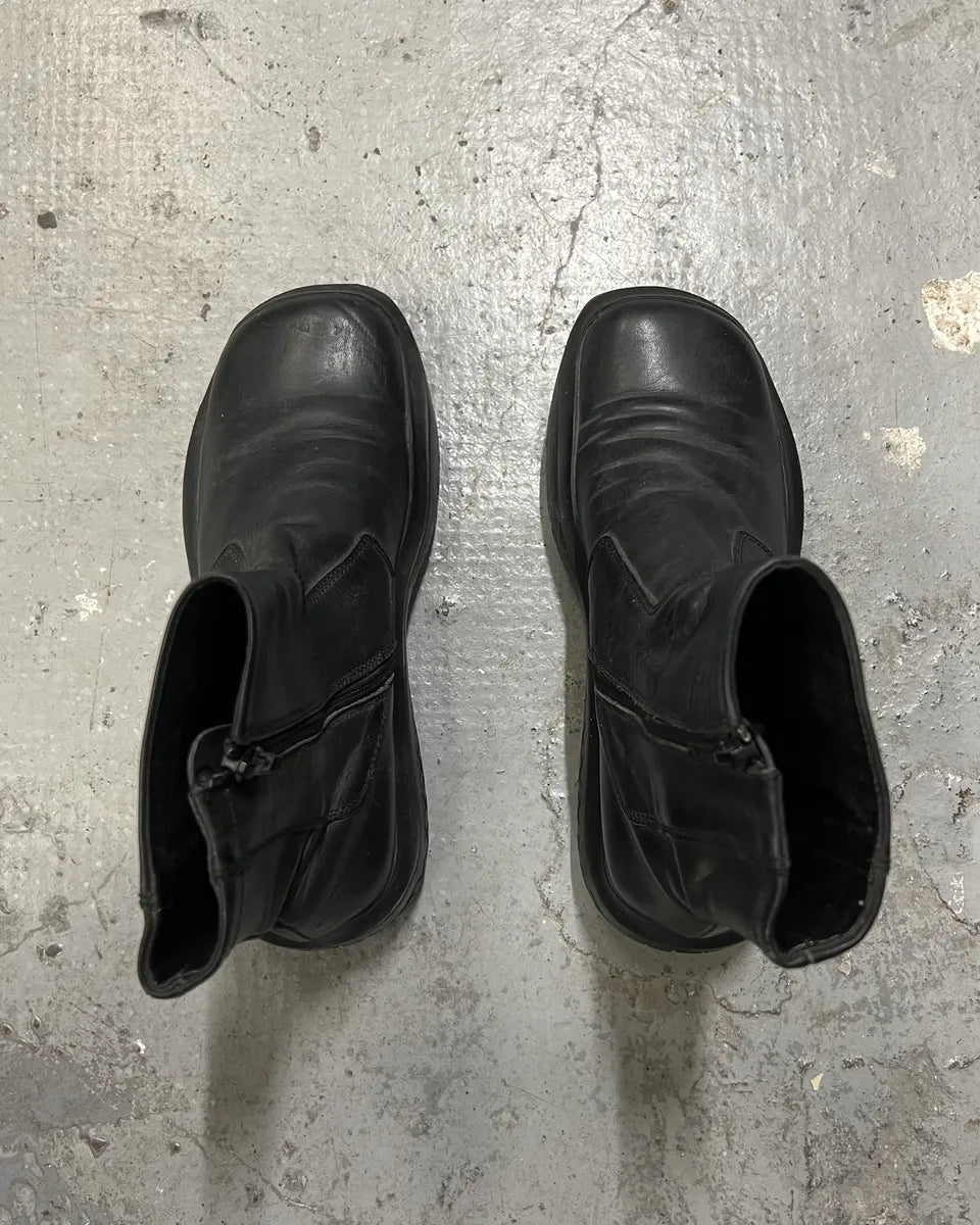FW1999 Prada Black Ankle Vibram Leather Boots (37eu/us5) 6