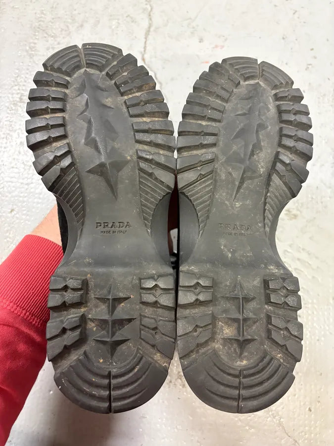 FW1999 Prada Black High Ponyhair Leather Vibram Boots IDhRRCy 7