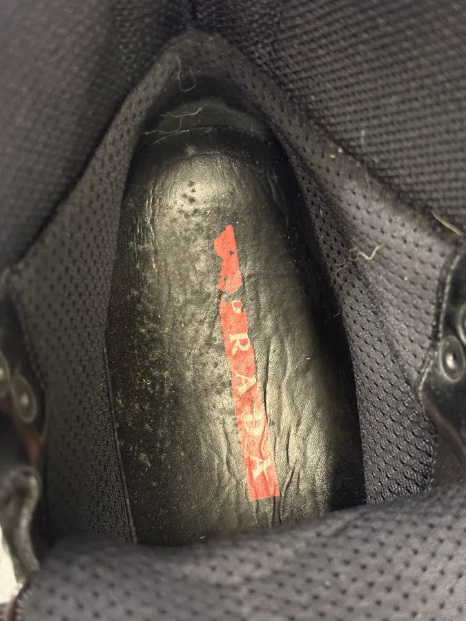 FW1999 Prada Black High Ponyhair Leather Vibram Boots IDhRRCy 9