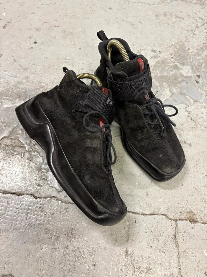 FW1999 Prada Black Hybrid High Leather Strap Shoes ZzZunNU 3