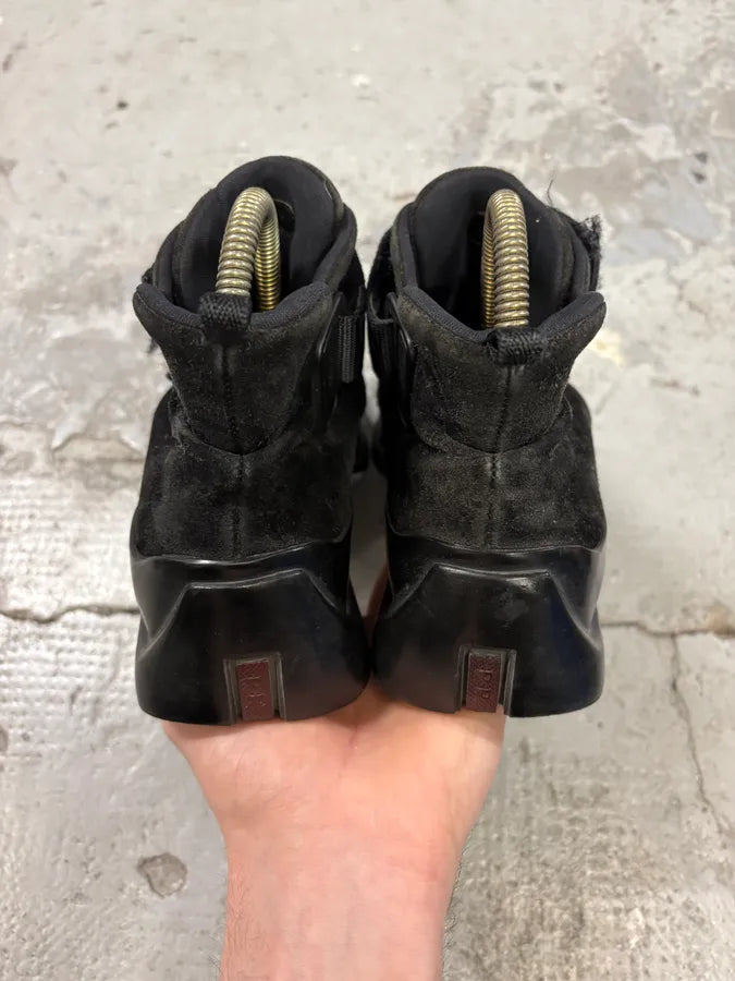 FW1999 Prada Black Hybrid High Leather Strap Shoes ZzZunNU 5