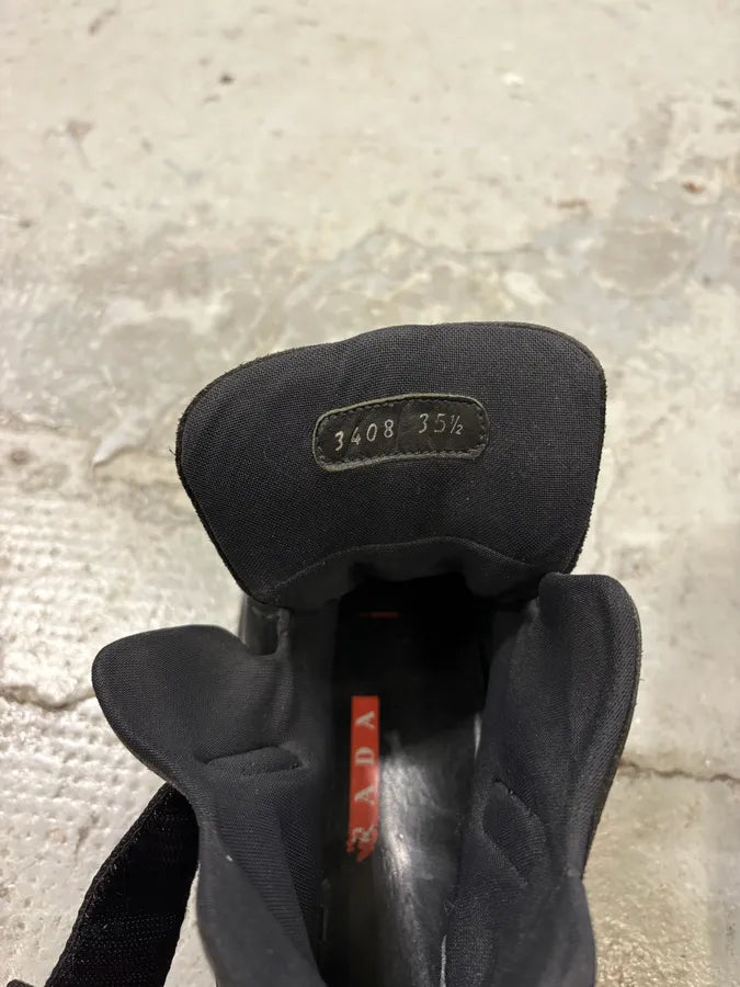 FW1999 Prada Black Hybrid High Leather Strap Shoes ZzZunNU 7