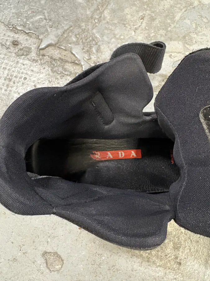 FW1999 Prada Black Hybrid High Leather Strap Shoes ZzZunNU 8