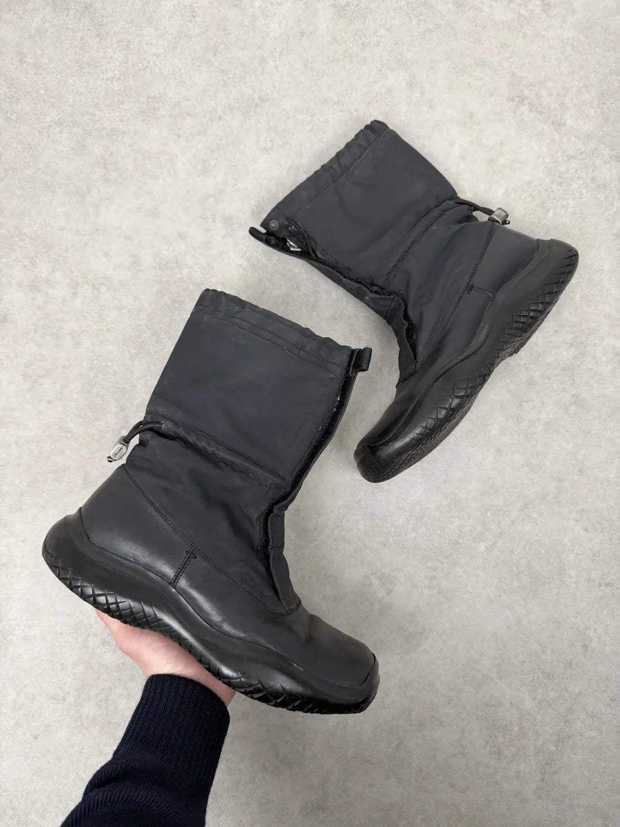 FW1999 Prada Black Hybrid Leather Boots TDmdUtr 0