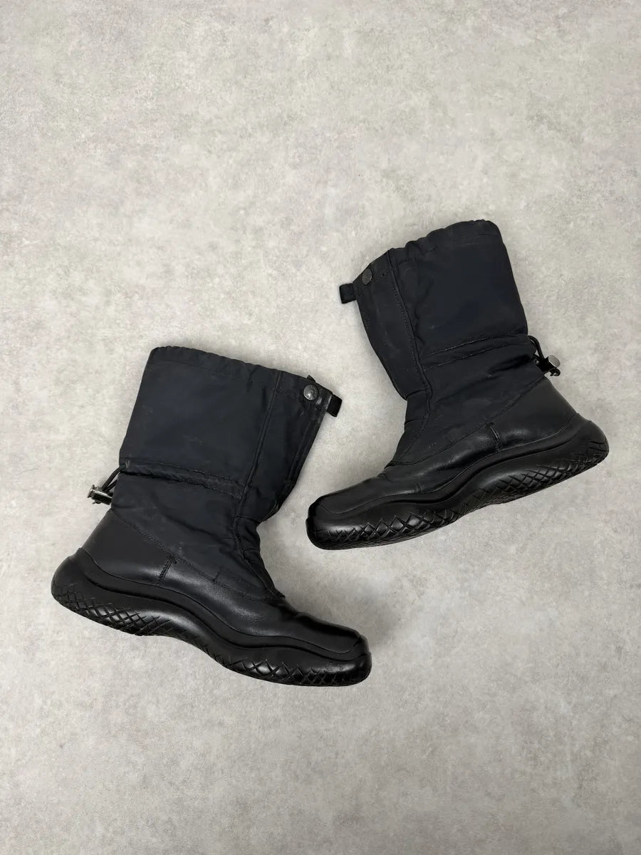 FW1999 Prada Black Hybrid Leather Boots TDmdUtr 11