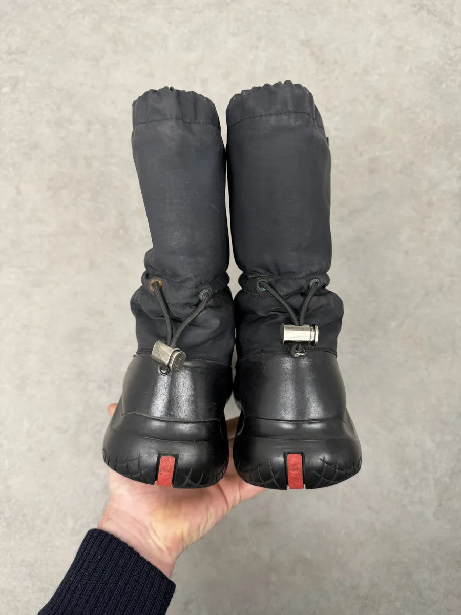 FW1999 Prada Black Hybrid Leather Boots TDmdUtr 12