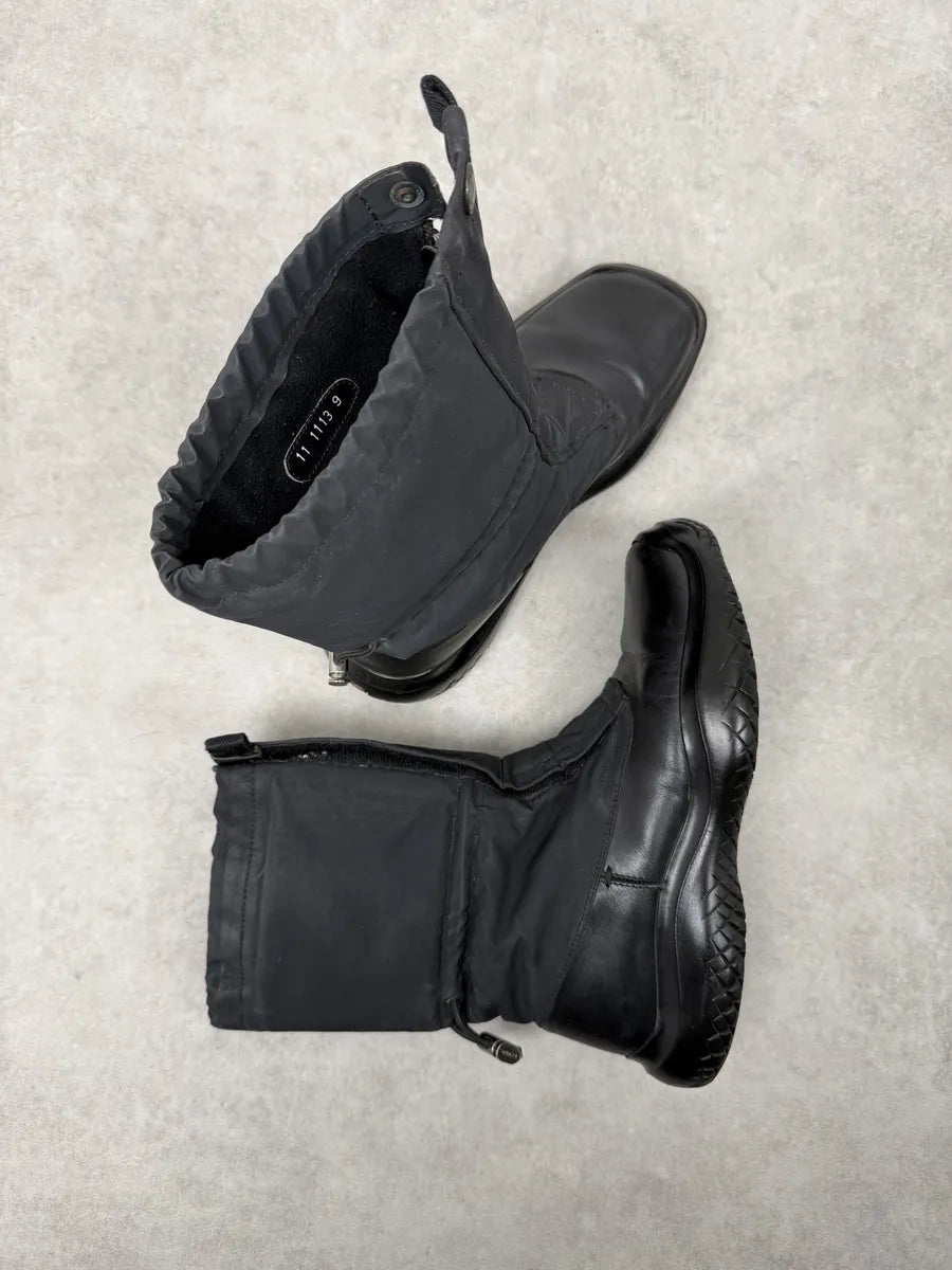 FW1999 Prada Black Hybrid Leather Boots TDmdUtr 13