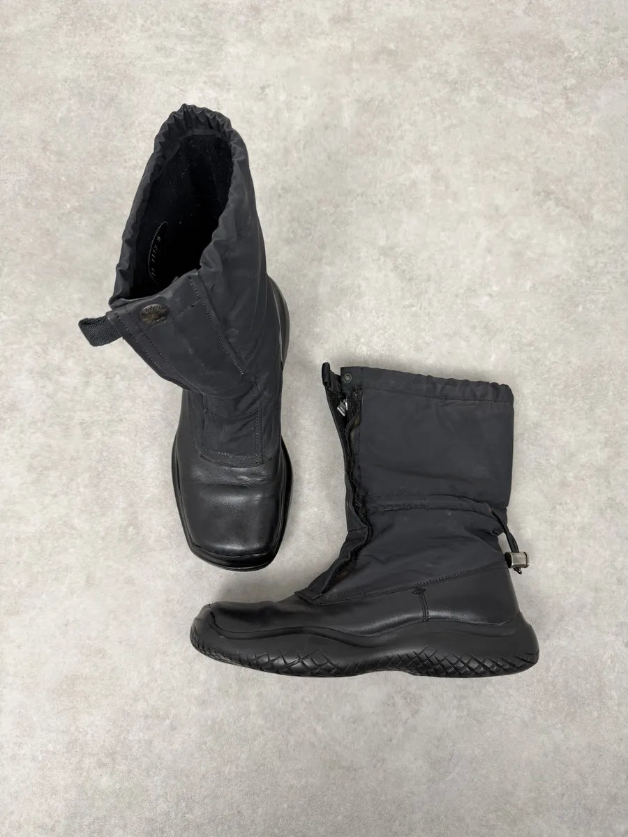 FW1999 Prada Black Hybrid Leather Boots TDmdUtr 3