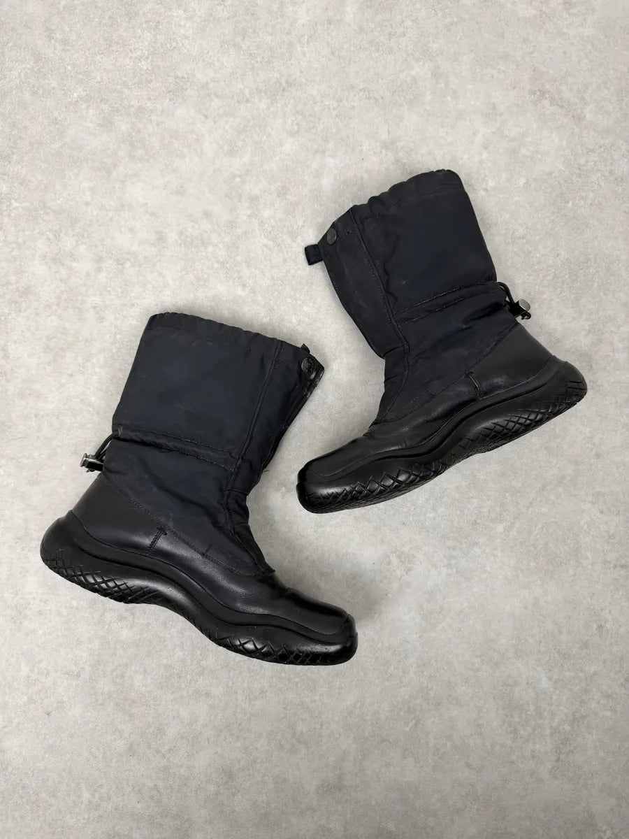 FW1999 Prada Black Hybrid Leather Boots TDmdUtr 4