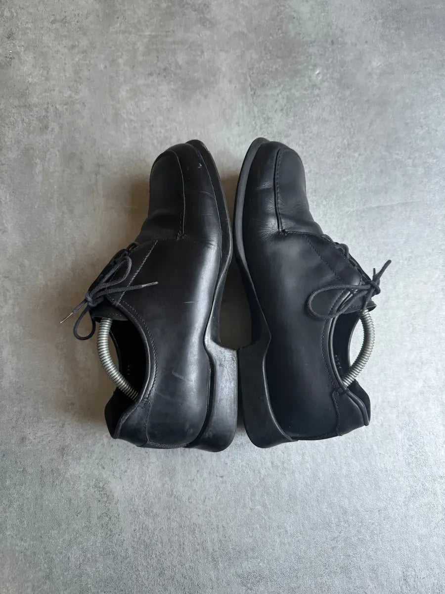 FW1999 Prada Black Leather Derby Square Toe Shoes YPZvcjV 4