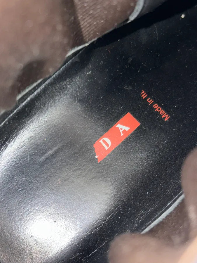 FW1999 Prada Black Leather Vibram Boots QmOBrNb 9
