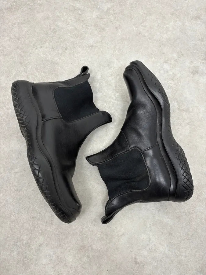 FW1999 Prada Black Leather Vibram Boots QmOBrNb 5
