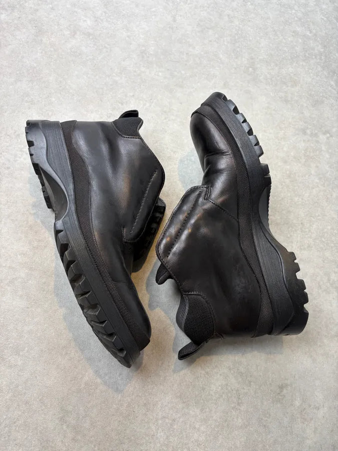 FW1999 Prada Black Leather Vibram Boots tQANjjX 5