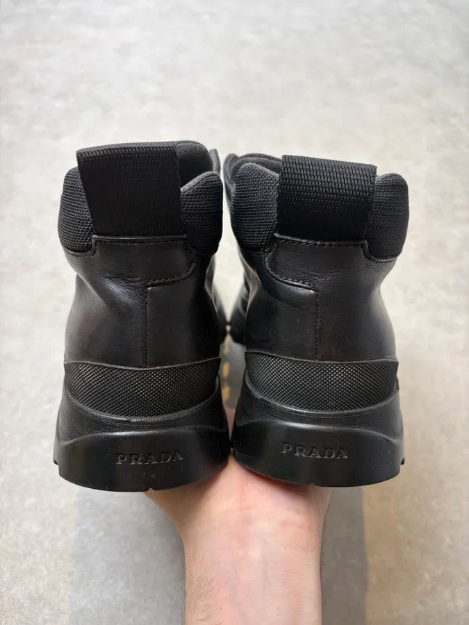 FW1999 Prada Black Leather Vibram Boots tQANjjX 6