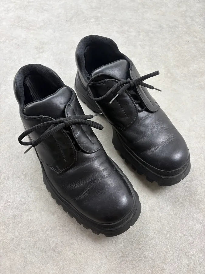 FW1999 Prada Black Leather Vibram Boots wFQWepw 3