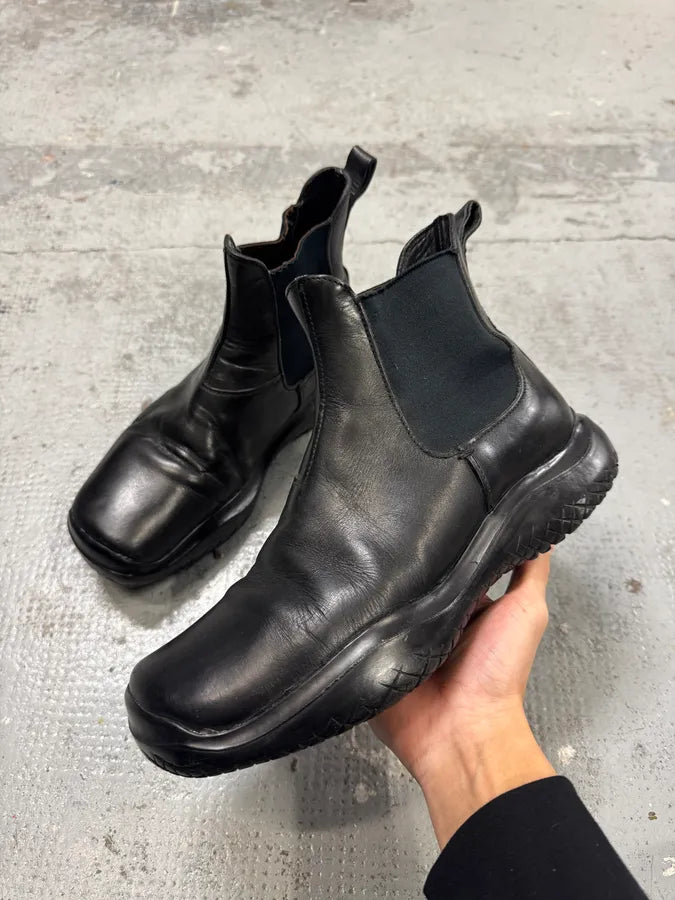 FW1999 Prada Black Leather Vibram Boots pibqwfW 0