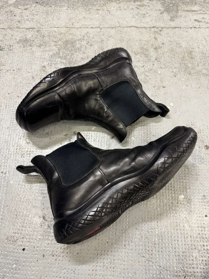 FW1999 Prada Black Leather Vibram Boots pibqwfW 3