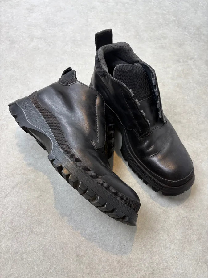 FW1999 Prada Black Leather Vibram Boots tQANjjX 4