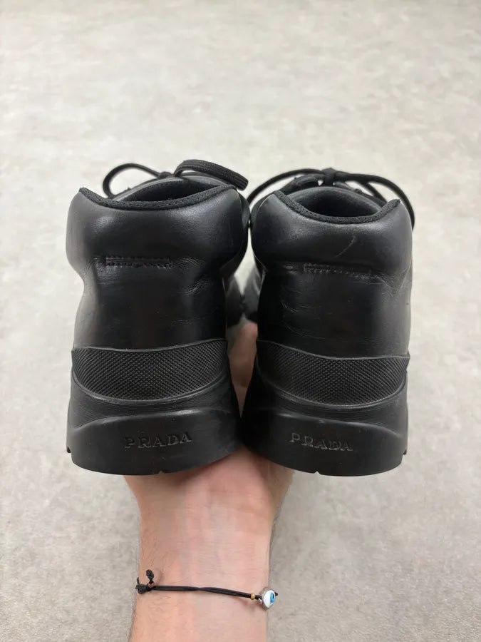 FW1999 Prada Black Leather Vibram Boots wFQWepw 6