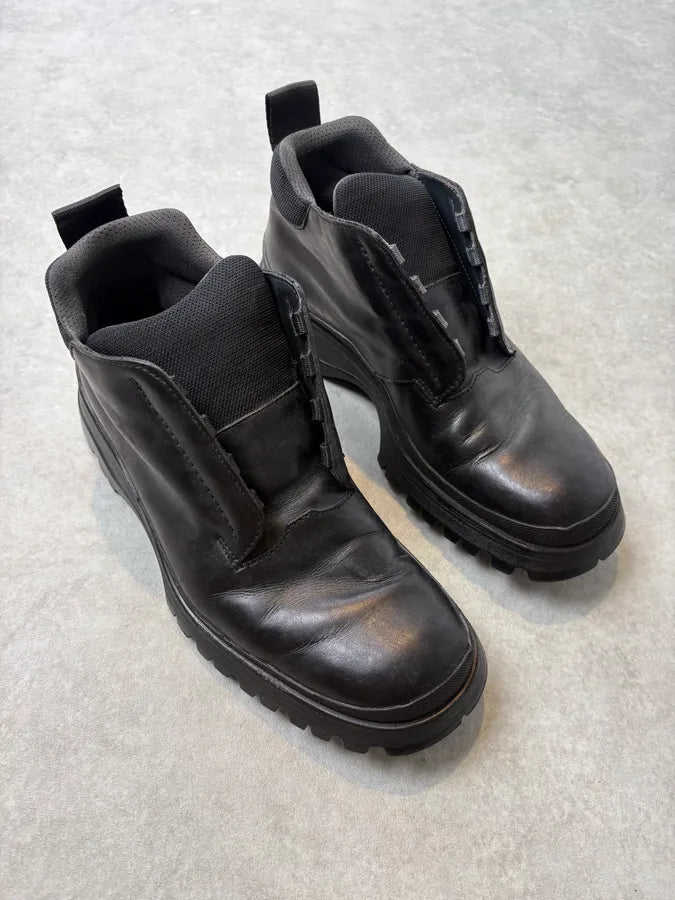 FW1999 Prada Black Leather Vibram Boots tQANjjX 3
