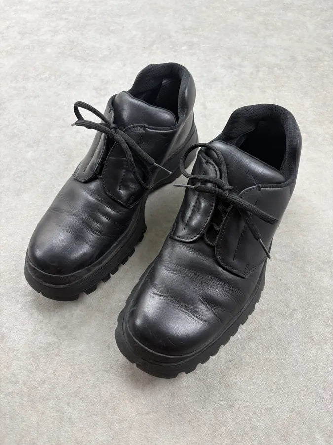 FW1999 Prada Black Leather Vibram Boots wFQWepw 2