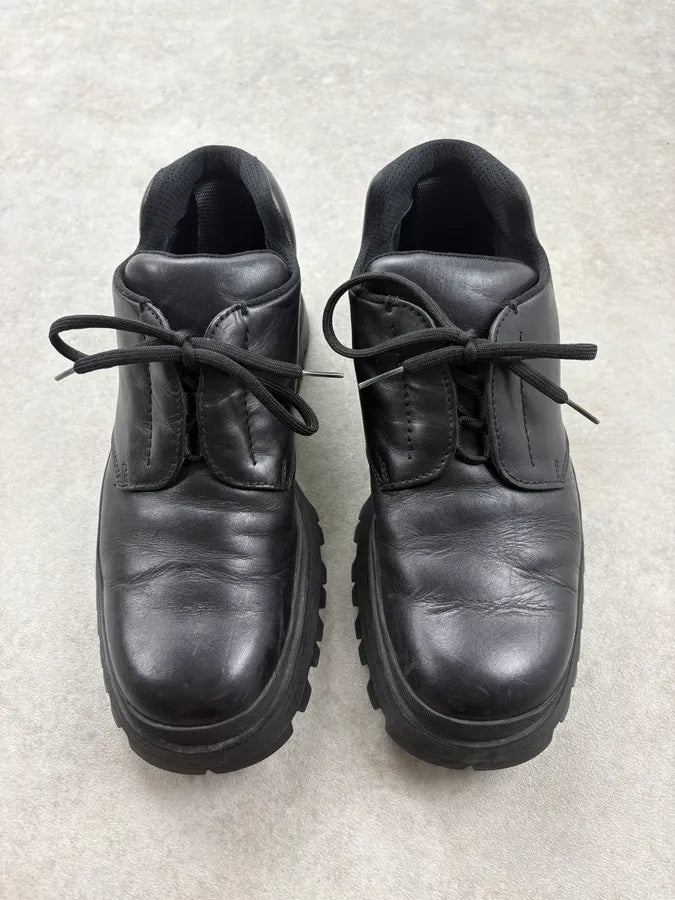 FW1999 Prada Black Leather Vibram Boots wFQWepw 1