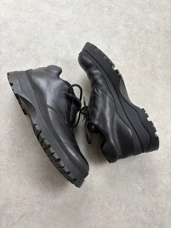 FW1999 Prada Black Leather Vibram Boots wFQWepw 5
