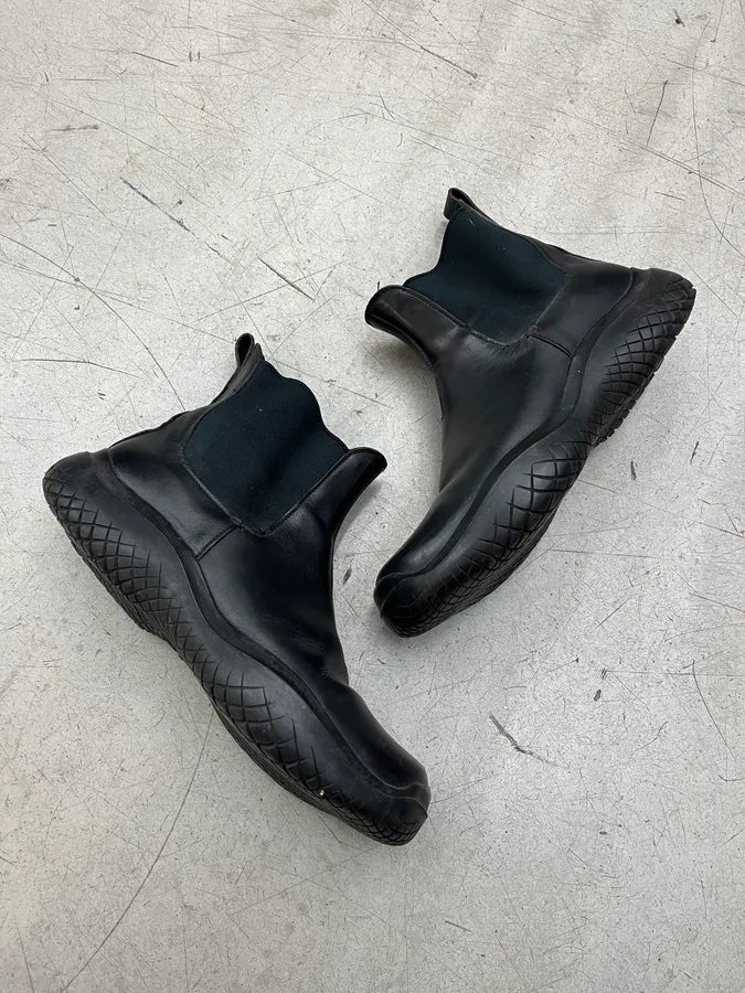 FW1999 Prada Black Leather Vibram Boots YHnvlTL 1
