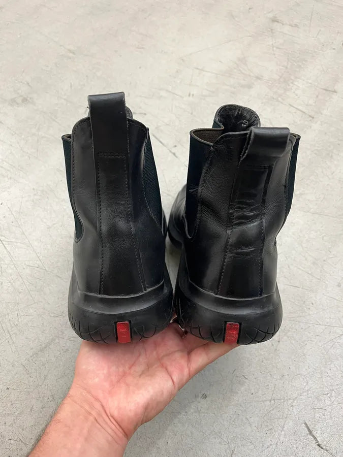 FW1999 Prada Black Leather Vibram Boots YHnvlTL 4