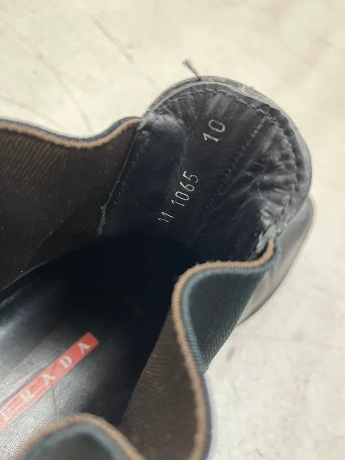 FW1999 Prada Black Leather Vibram Boots YHnvlTL 7