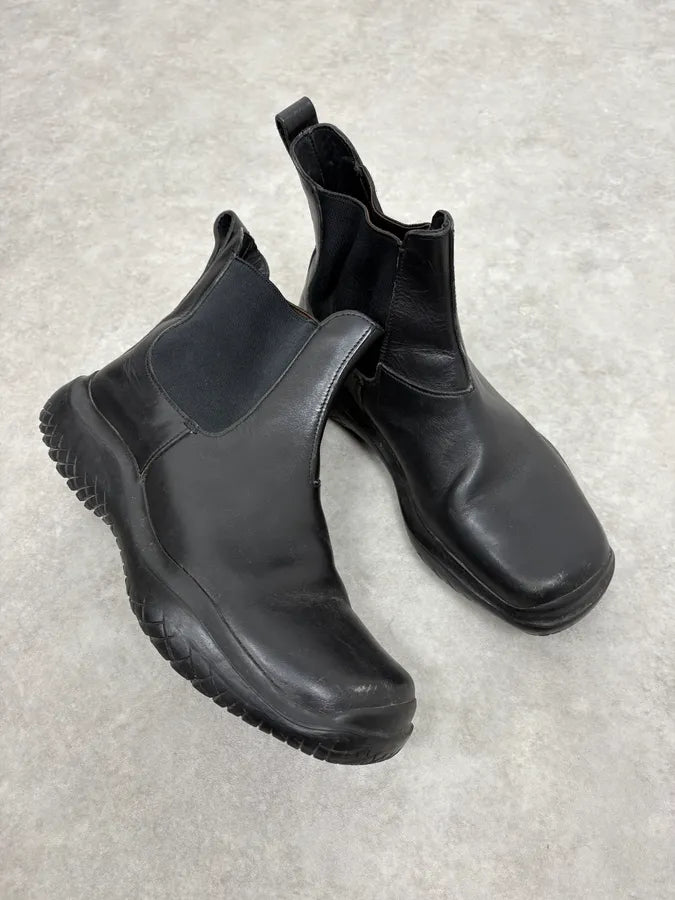 FW1999 Prada Black Leather Vibram Boots QmOBrNb 4
