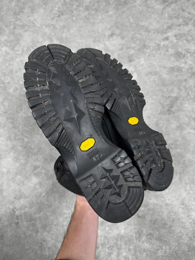 FW1999 Prada Black Leather Vibram Hiking Boots FaHcZlA 4