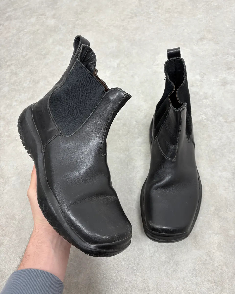 FW1999 Prada Black Leather Vibram Boots QmOBrNb 0