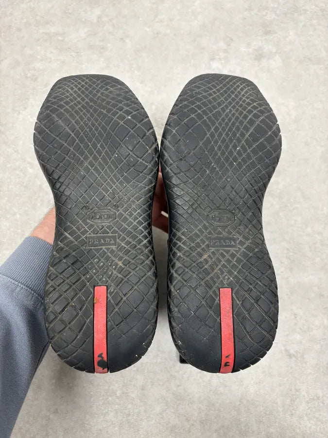 FW1999 Prada Black Leather Vibram Boots QmOBrNb 7