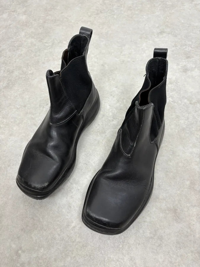 FW1999 Prada Black Leather Vibram Boots QmOBrNb 2