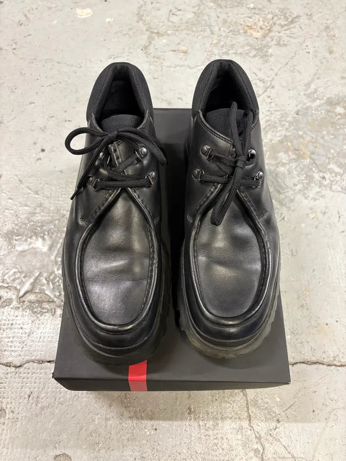 FW1999 Prada Black Leather Vibram Shoes (44eu/us10) mDsCAYk 1