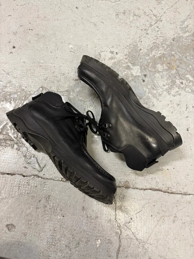 FW1999 Prada Black Leather Vibram Shoes (44eu/us10) mDsCAYk 5