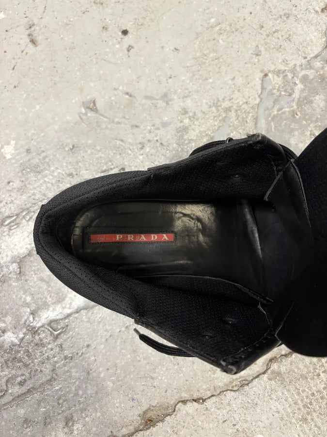 FW1999 Prada Black Leather Vibram Shoes (44eu/us10) mDsCAYk 7