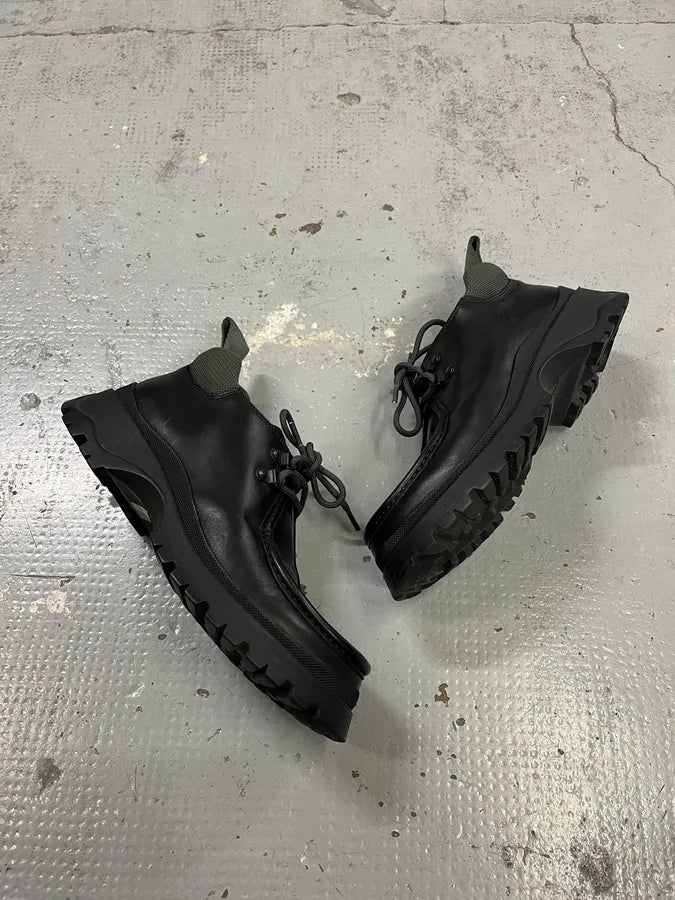 FW1999 Prada Black Premium Leather Vibram Boots eWgfmUt 1