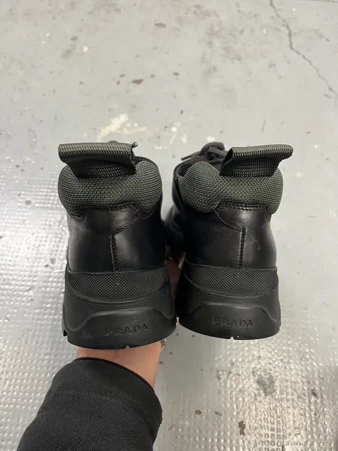 FW1999 Prada Black Premium Leather Vibram Boots eWgfmUt 4