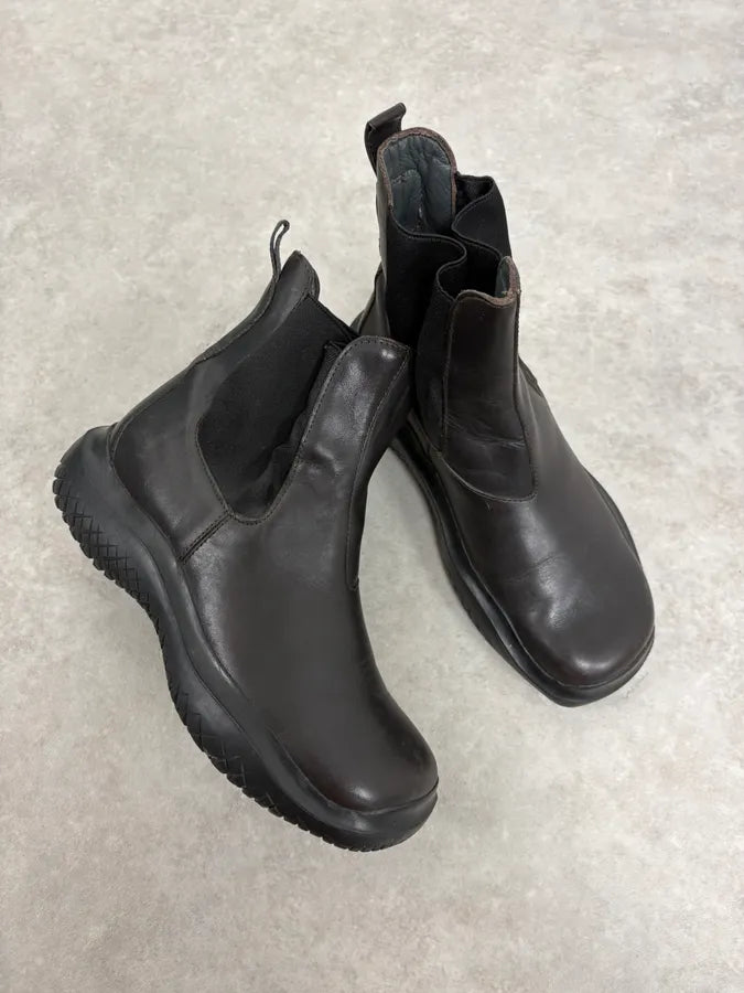 FW1999 Prada Black Vibram Prenium Leather Boots tCkcflH 4